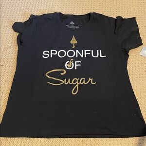 NWT Disney Mary Poppins Black T-Shirt with Gold and White Print women’s 2XL